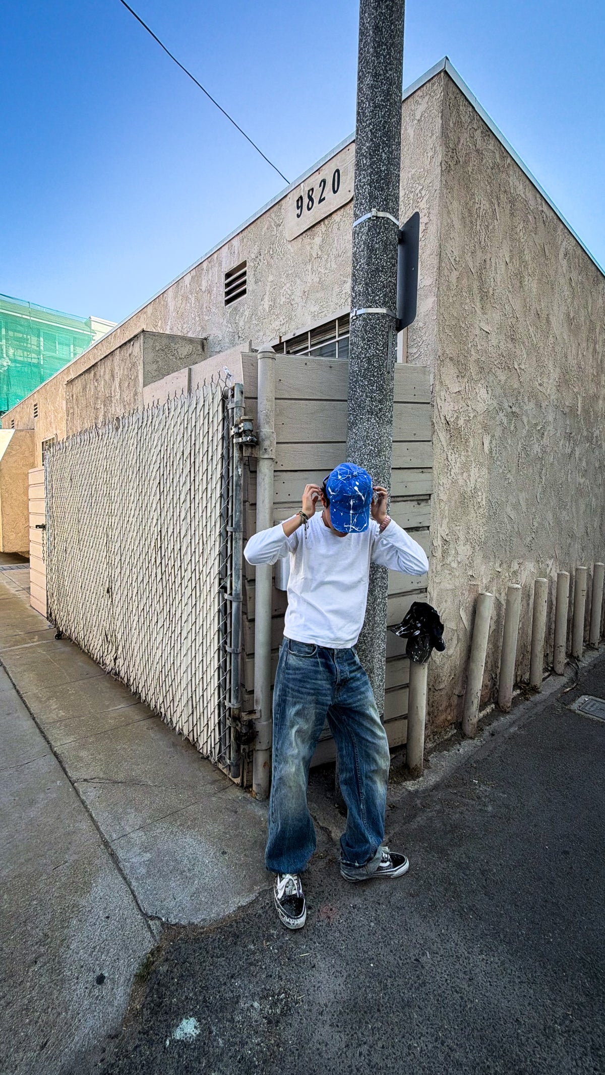 Blue Paint Splatter Cap