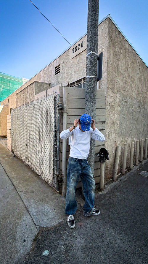 Blue Paint Splatter Cap