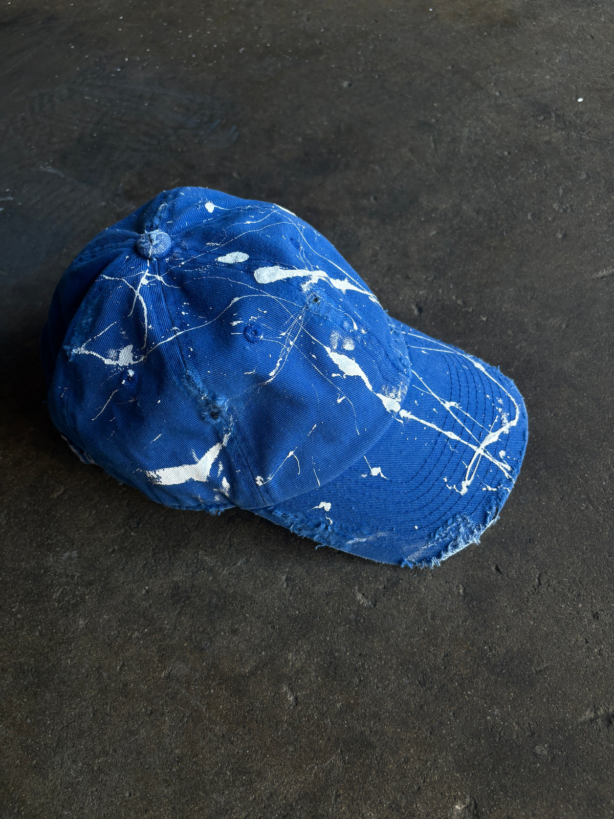 Blue Paint Splatter Cap
