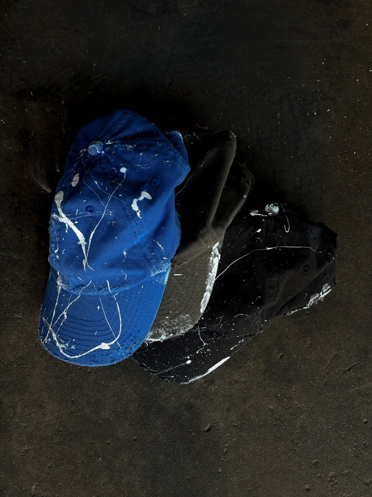 Blue Paint Splatter Cap